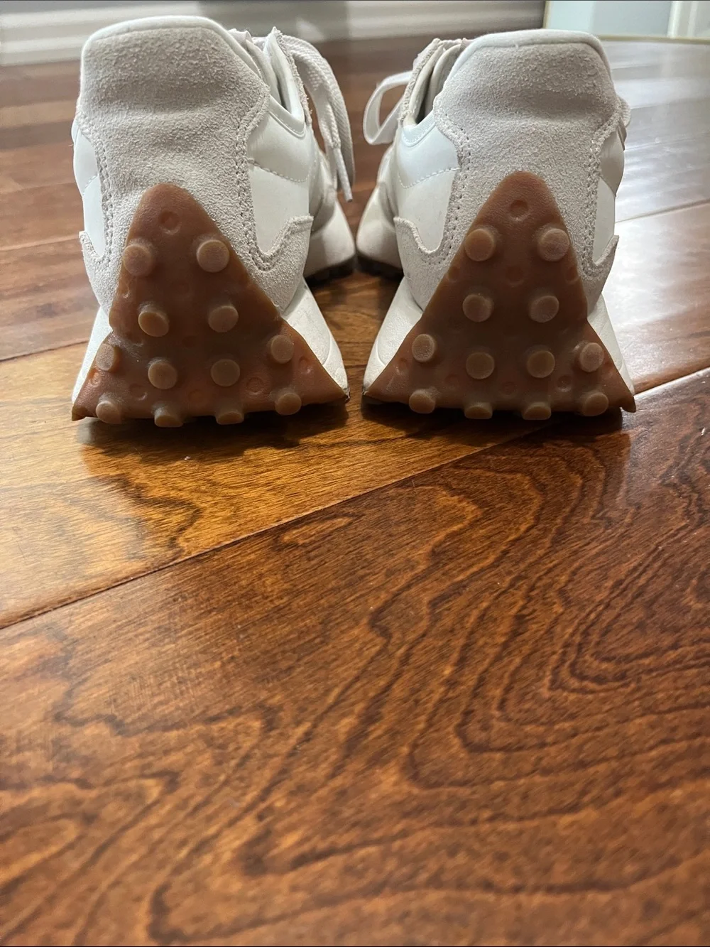 New Balance Sneakers in Cream & Light Pink with Gum Outsole